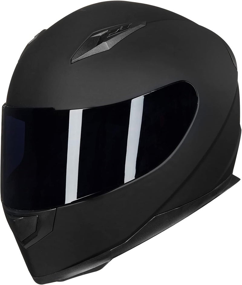 ILM Full Face Motorcycle Street Bike Helmet with Removable Winter Neck Scarf + 2 Visors DOT Model -313 (L, Matte Black) - Image 5